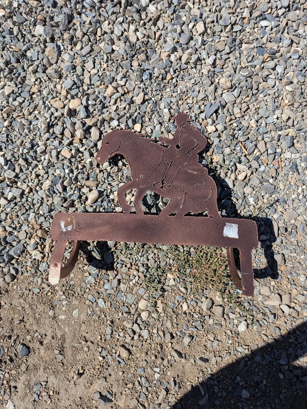 Rustic Cowboy on Horse Metal Wall Hook - Brown
